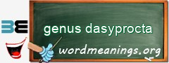 WordMeaning blackboard for genus dasyprocta